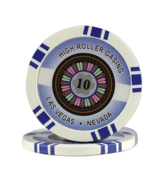 High Roller chip blue (10), roll of 25